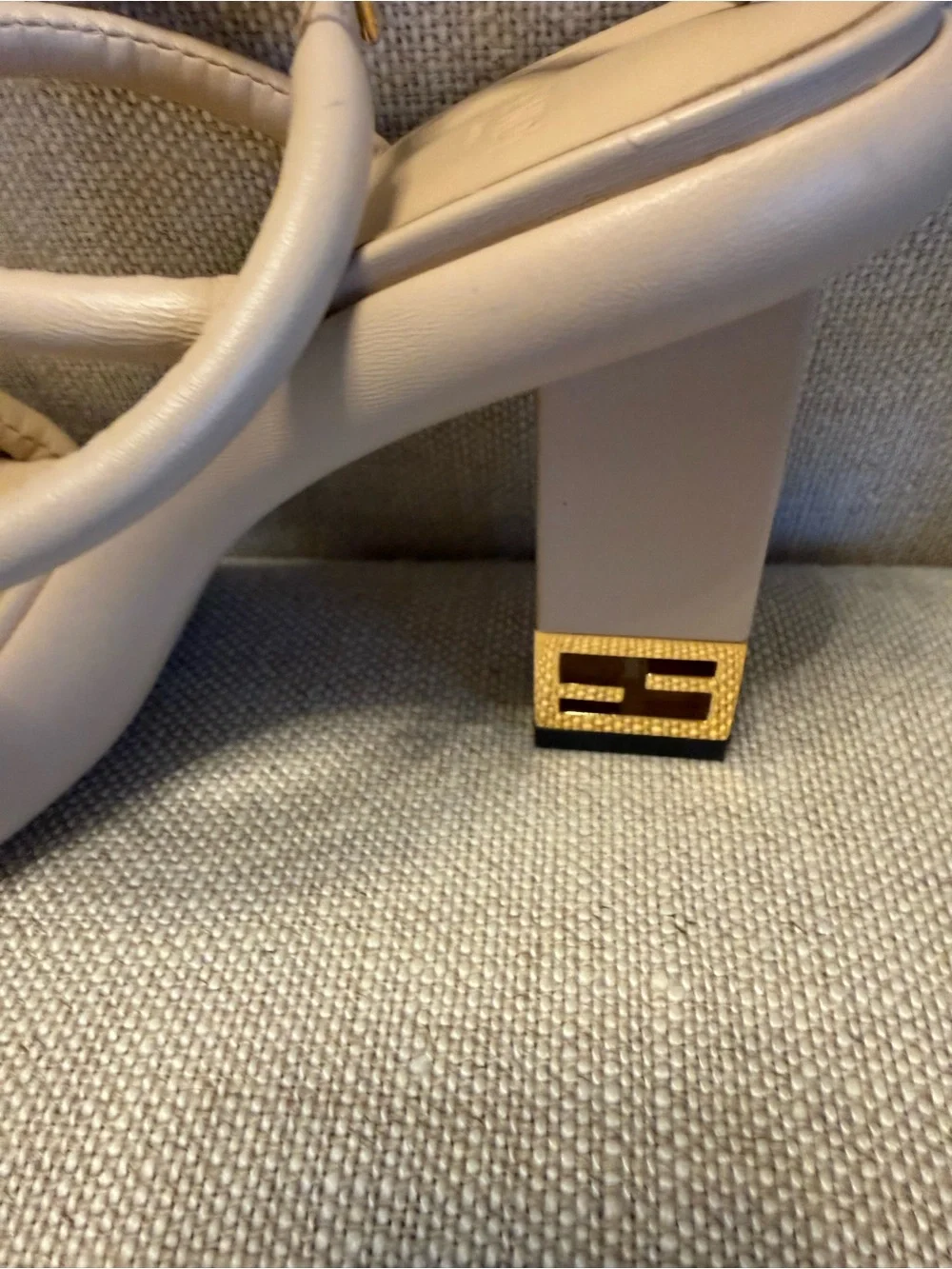 FENDI Nappa Baguette Ankle Strap 110mm Platform Sandals 36